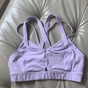 Lululemon Womens Lilac Purple Strappy
Crossback Sports Bra Neck Keyhole